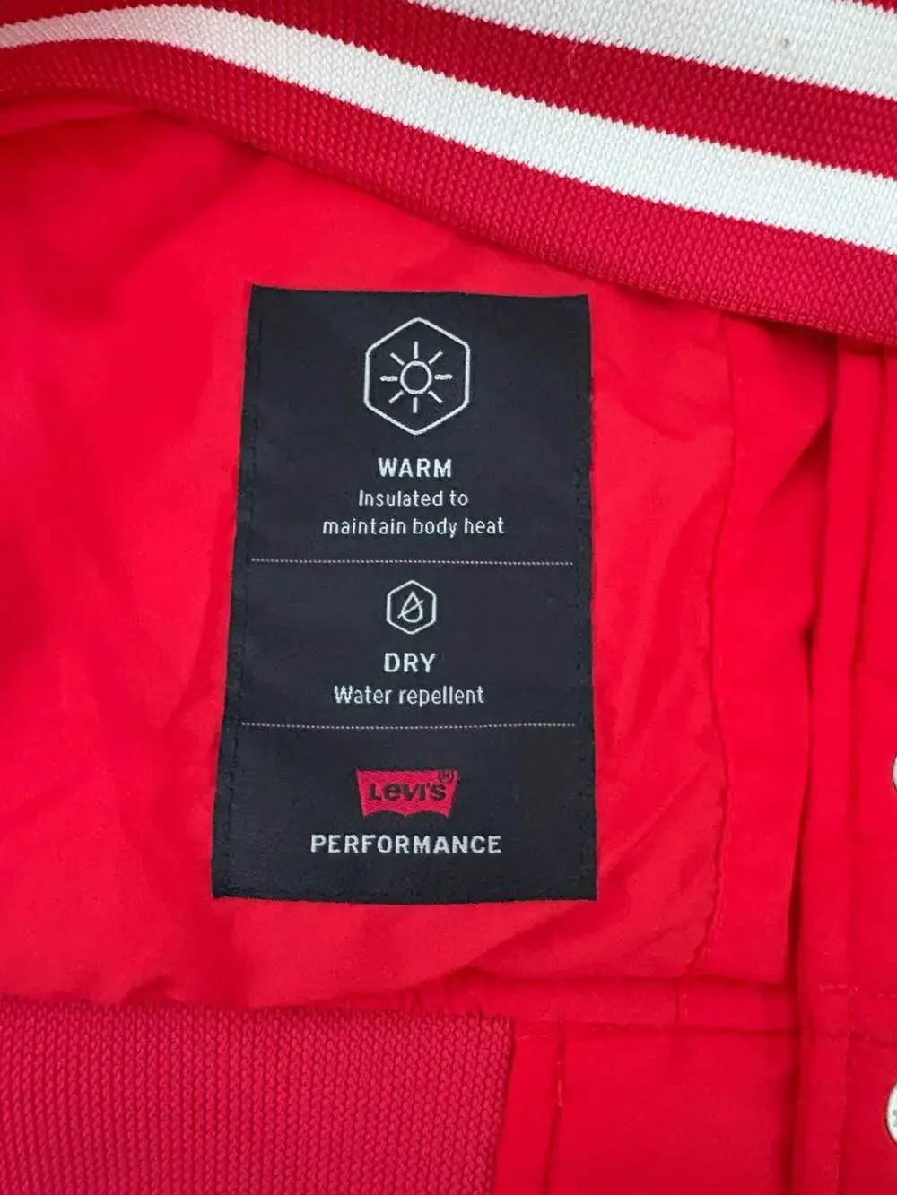 Levi's Gold Tab Baseball Jacket Redwood Tech Red Varsity Jacket Bomber Large